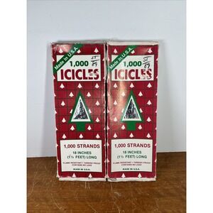 Vintage Christmas Tree Icicles Tinsel Rauch Industries 2 Boxes of 1000 Each NOS